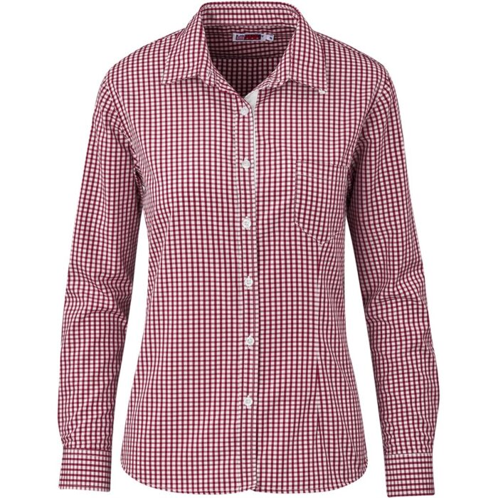Ladies Long Sleeve Kenton Shirt - Red - Image 1