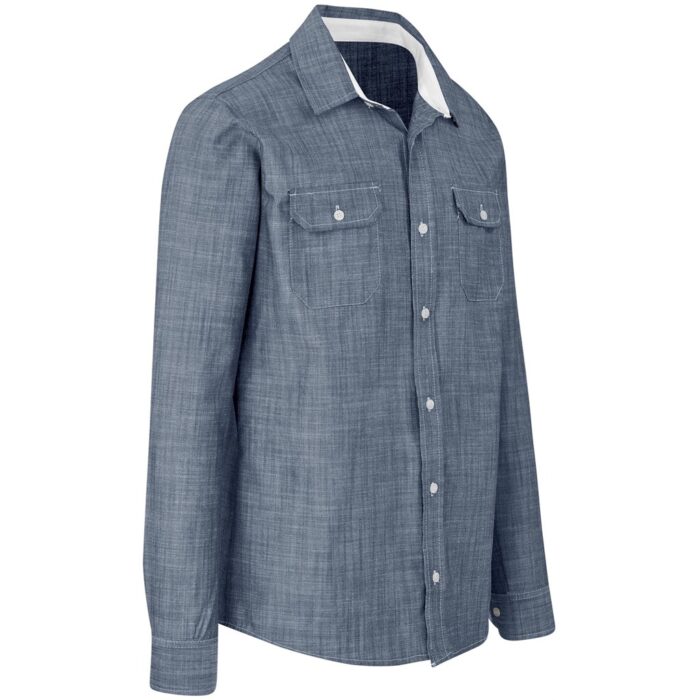 Mens Long Sleeve Windsor Shirt - Navy - Image 2