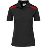 Ladies United Golf Shirt - Black Red - Image 2