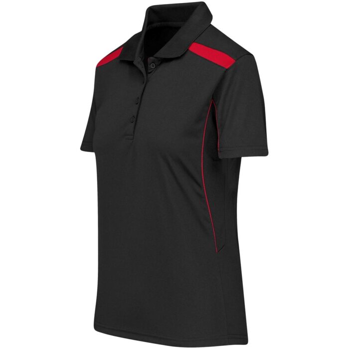 Ladies United Golf Shirt - Black Red - Image 4