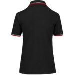 Ladies Cambridge Golf Shirt - Black Red - Image 4