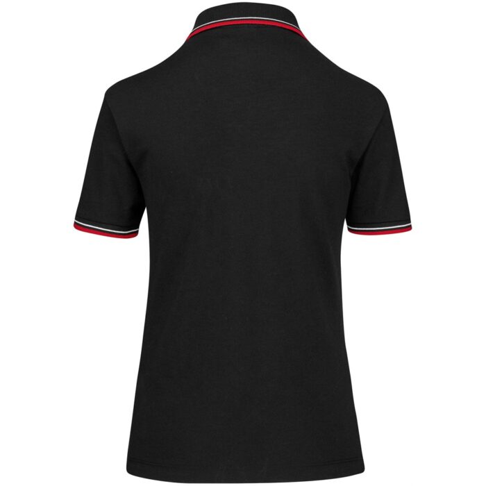 Ladies Cambridge Golf Shirt - Black Red - Image 4