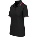 Ladies Cambridge Golf Shirt - Black Red - Image 2