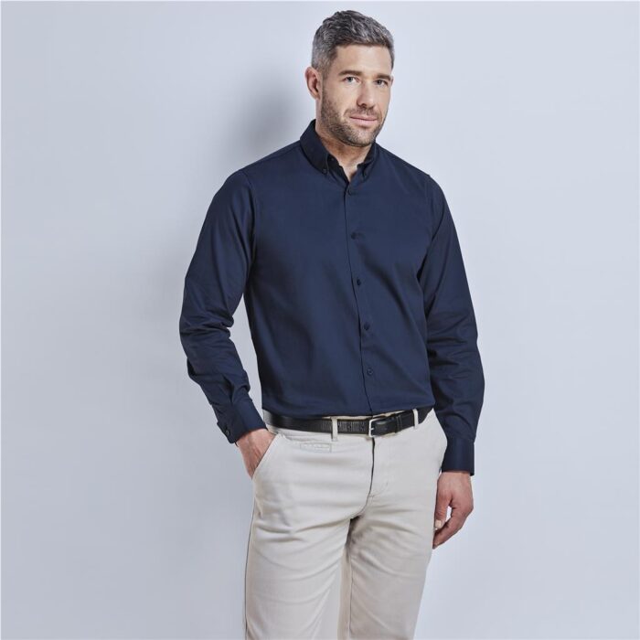 Mens Long Sleeve Cotton Twill Moderna  Shirt - Image 4
