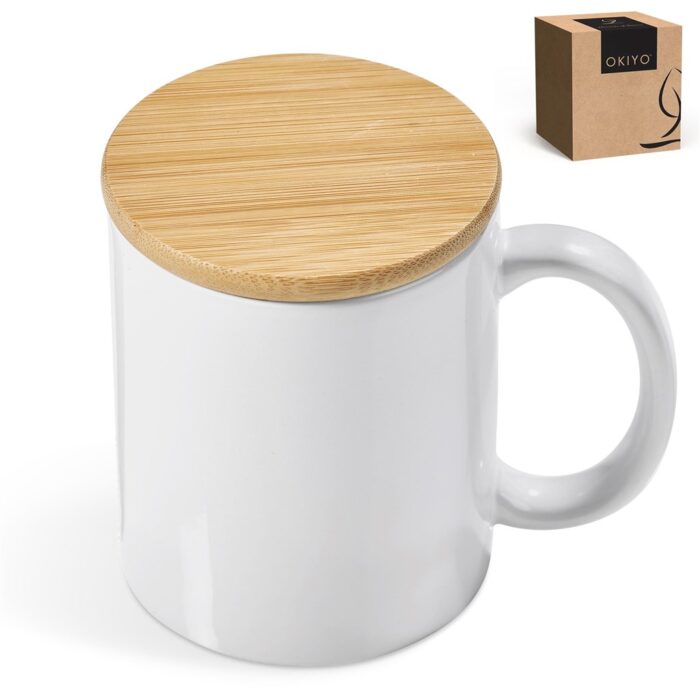 Okiyo Sozo Bamboo & Ceramic Sublimation Coffee Mug - 330ml - Image 2