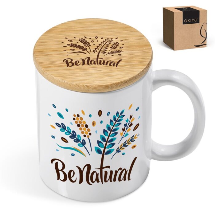 Okiyo Sozo Bamboo & Ceramic Sublimation Coffee Mug - 330ml - Image 7