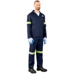 Technician 100% Cotton Conti Suit - Reflective Arms, Legs & Back - Yellow Tape - Image 9
