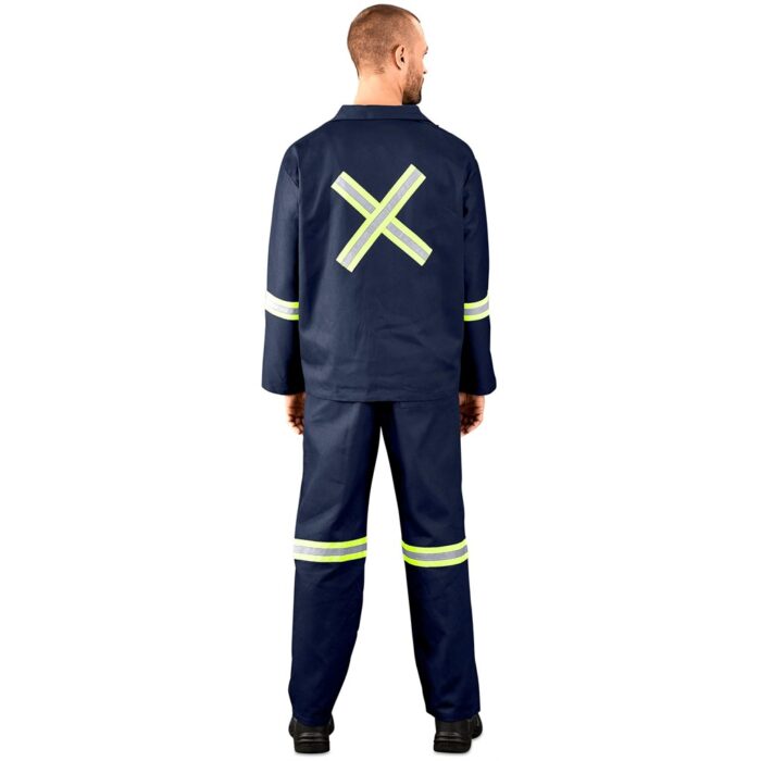 Technician 100% Cotton Conti Suit - Reflective Arms, Legs & Back - Yellow Tape - Image 4