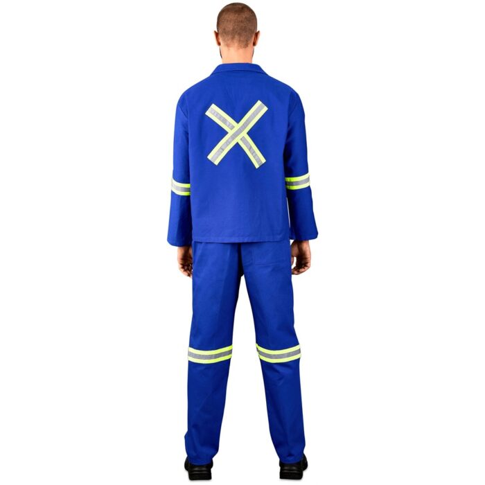 Technician 100% Cotton Conti Suit - Reflective Arms, Legs & Back - Yellow Tape - Image 8