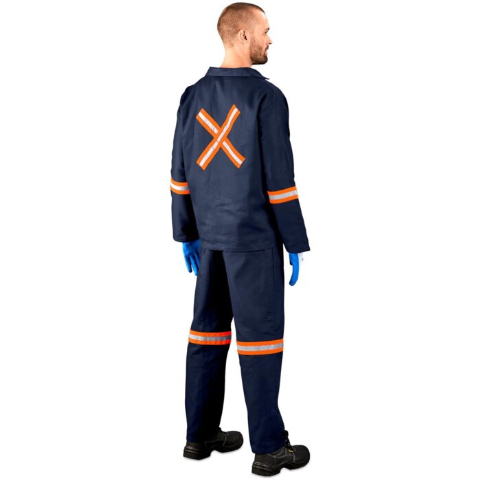 Technician 100% Cotton Conti Suit - Reflective Arms, Legs & Back - Orange Tape - Image 6