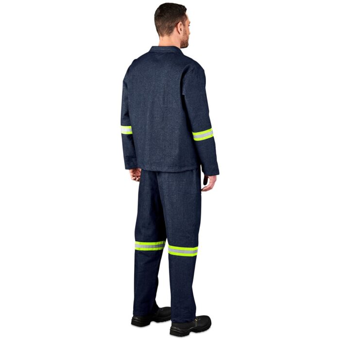 Vintage 100% Cotton Denim Conti Suit - Reflective Arms & Legs - Yellow Tape - Image 2