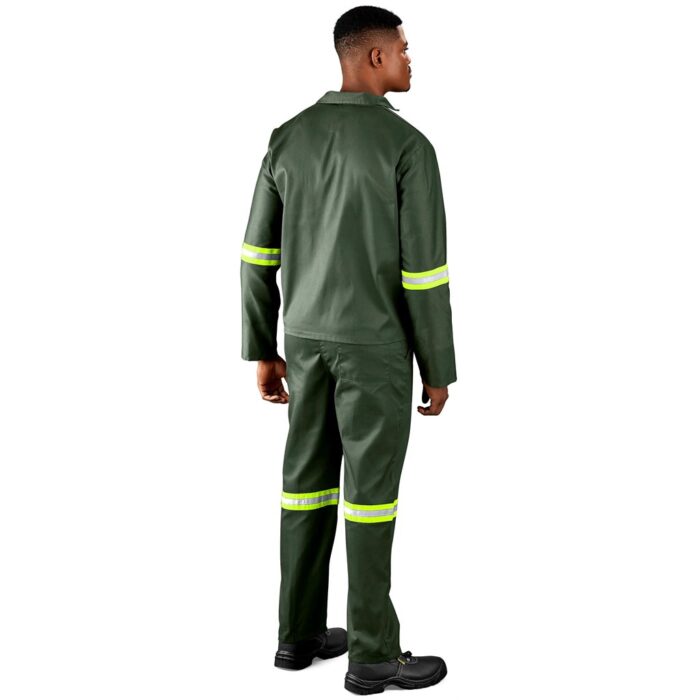 Acid Resistant Polycotton Conti Suit - Reflective Arm & Legs - Yellow Tape - Image 4