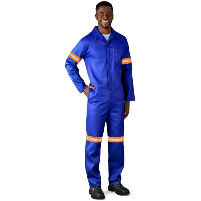 Safety Polycotton Boiler Suit - Reflective Arms & Legs - Orange Tape - Image 7