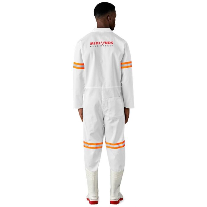 Safety Polycotton Boiler Suit - Reflective Arms & Legs - Orange Tape - Image 5