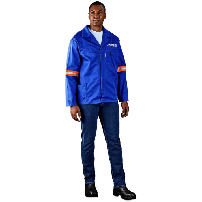 Site Premium Polycotton Jacket - Reflective Arms - Orange Tape - Image 3