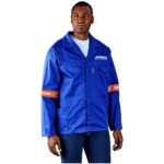 Site Premium Polycotton Jacket - Reflective Arms - Orange Tape - Image 2