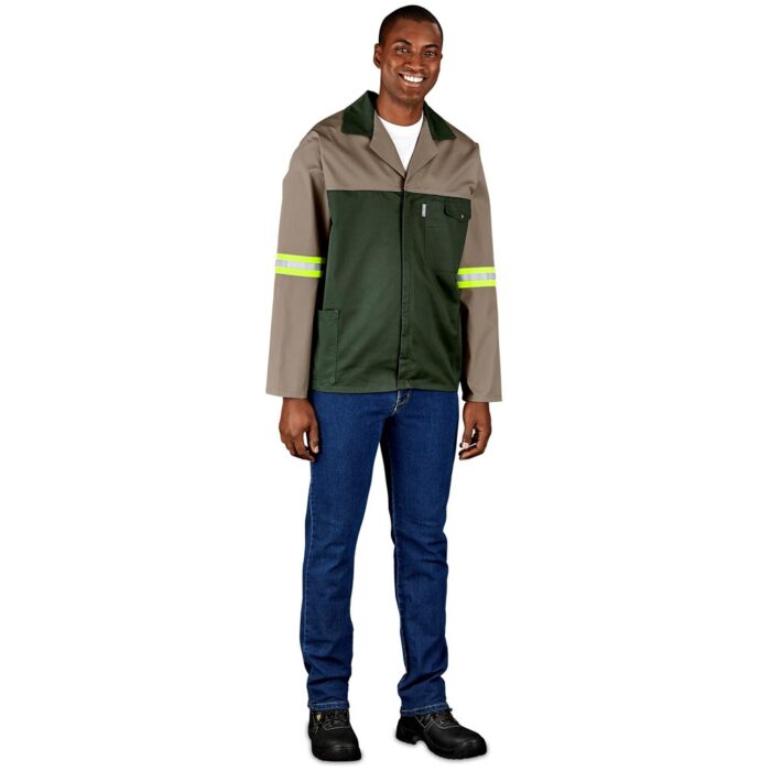 Site Premium Two-Tone Polycotton Jacket - Reflective Arms - Yellow Tape - Image 9