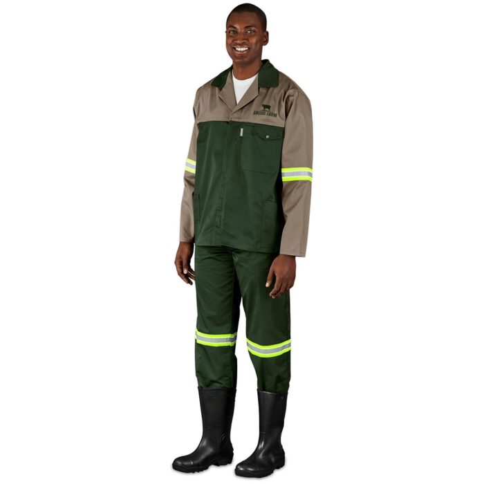 Site Premium Two-Tone Polycotton Jacket - Reflective Arms & Back - Yellow Tape - Image 3