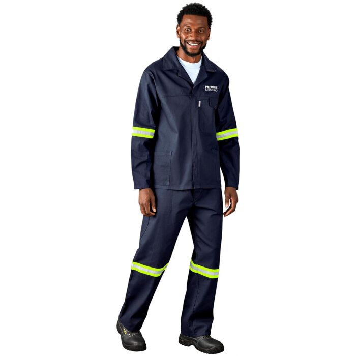 Artisan Premium 100% Cotton Jacket - Reflective Arms - Yellow Tape - Image 5