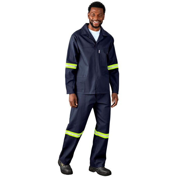 Artisan Premium 100% Cotton Jacket - Reflective Arms - Yellow Tape - Image 7