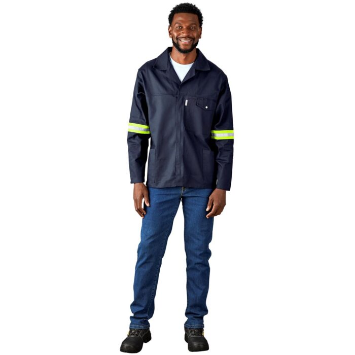 Artisan Premium 100% Cotton Jacket - Reflective Arms - Yellow Tape - Image 6