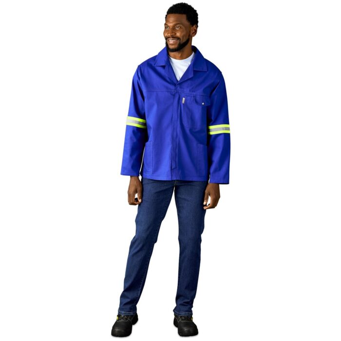 Artisan Premium 100% Cotton Jacket - Reflective Arms - Yellow Tape - Image 11