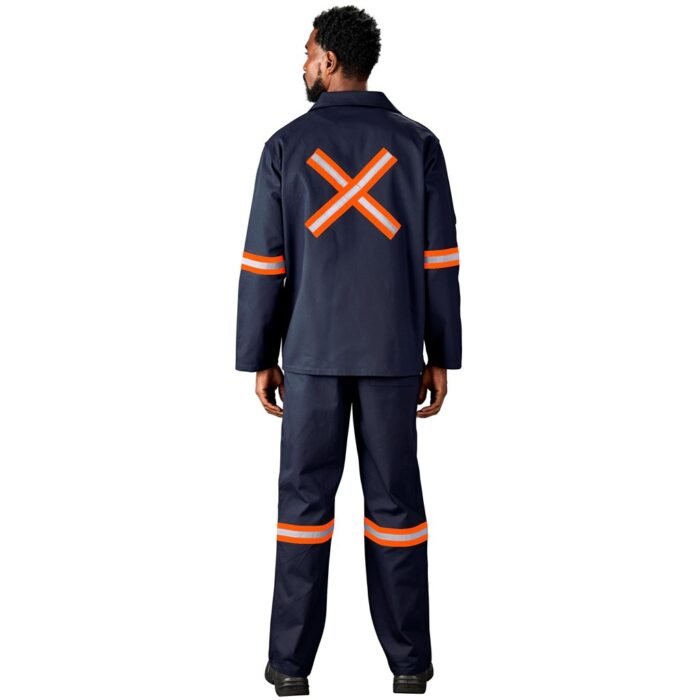 Artisan Premium 100% Cotton Jacket - Reflective Arms & Back - Orange Tape - Image 8