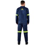 Cast Premium 100% Cotton Denim Jacket - Reflective Arms - Yellow Tape - Image 9