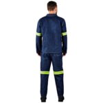 Cast Premium 100% Cotton Denim Jacket - Reflective Arms - Yellow Tape - Image 3