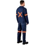 Cast Premium 100% Cotton Denim Jacket - Reflective Arms & Back - Orange Tape - Image 4