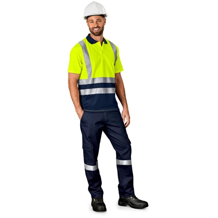 Surveyor Two-Tone Hi-Viz Reflective Golf Shirt - Image 6
