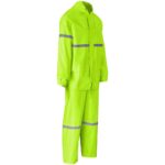 Outdoor Hi-Viz Reflective Polyester/PVC Rainsuit - Lime - Image 2