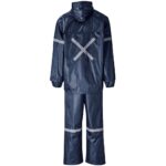 Outdoor Hi-Viz Reflective Polyester/PVC Rainsuit - Navy - Image 2