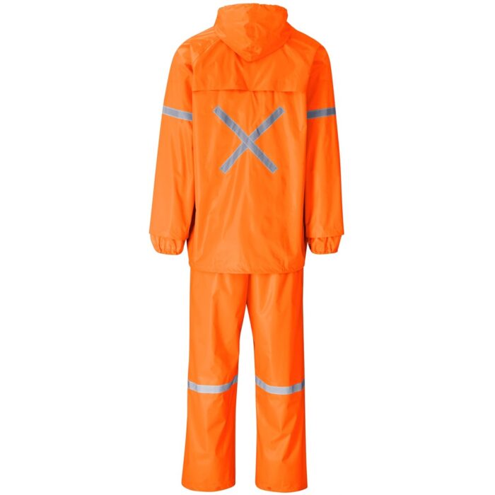 Outdoor Hi-Viz Reflective Polyester/PVC Rainsuit - Orange - Image 3