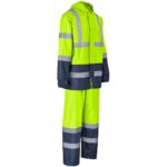 Torrent Two-Tone Hi-Viz Ref Polyester/PVC Rainsuit - Lime - Image 3
