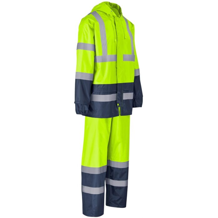 Torrent Two-Tone Hi-Viz Ref Polyester/PVC Rainsuit - Lime - Image 3