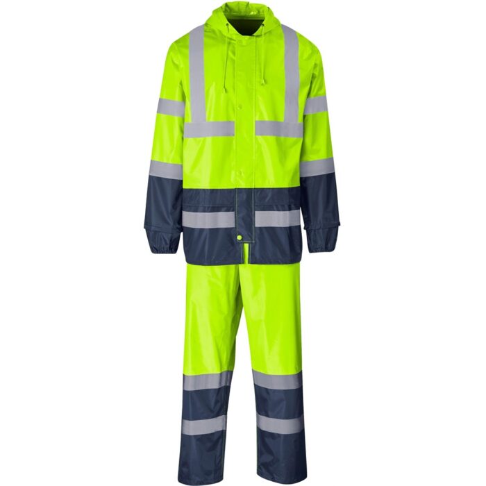 Torrent Two-Tone Hi-Viz Ref Polyester/PVC Rainsuit - Lime - Image 1