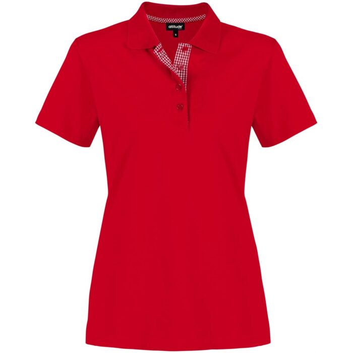 Ladies New York Golf Shirt - Red - Image 1