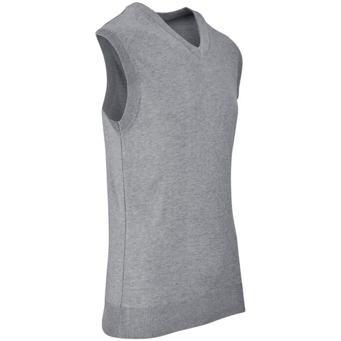 Mens Sleeveless Peru V-Neck Jersey - Grey - Image 3