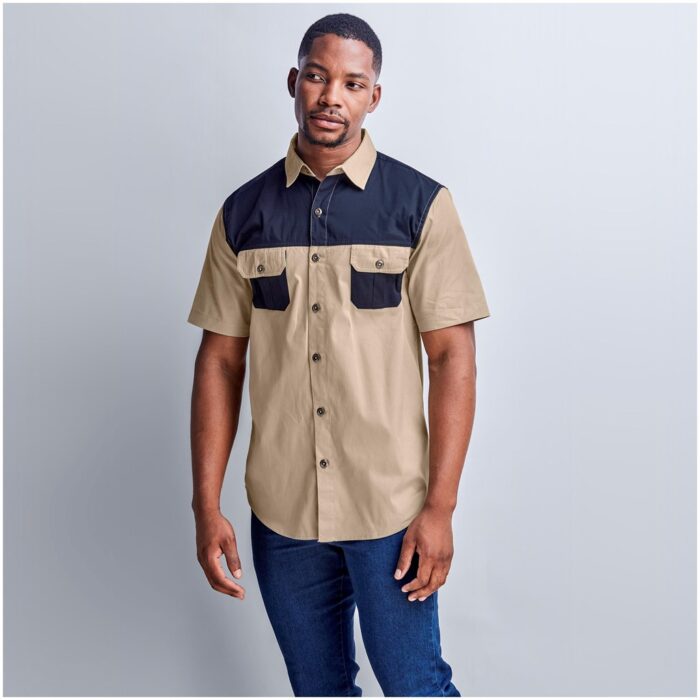 Mens Short Sleeve Serengeti 2-Tone Bush Shirt - Image 6