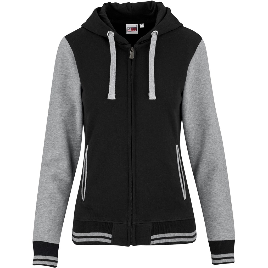 BAS-10251-BL_1024X1024 Ladies Princeton Hooded Sweater - Black - Image 1