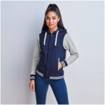 Ladies Princeton Hooded Sweater - Navy - Image 3