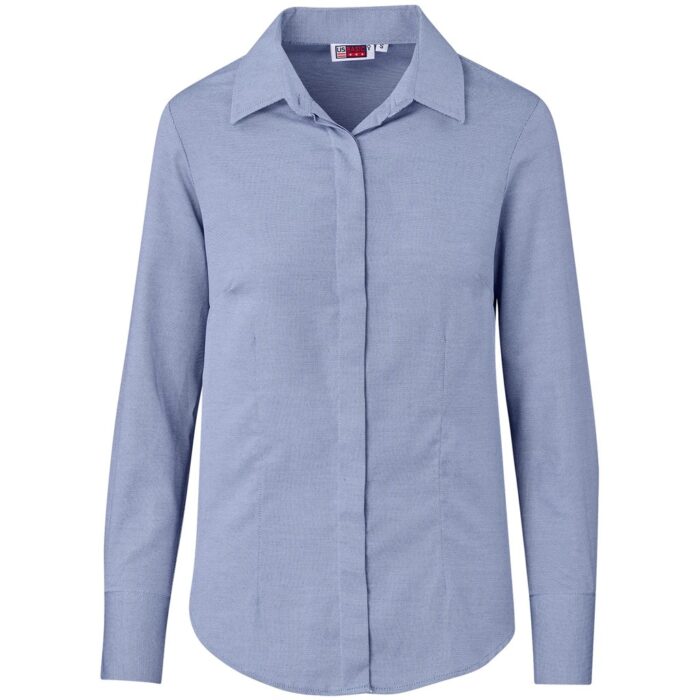 Ladies Long Sleeve Wallstreet Shirt - Navy - Image 1