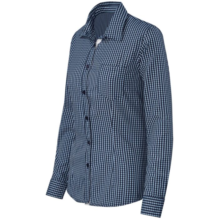 Ladies Long Sleeve Kenton Shirt - Navy - Image 3