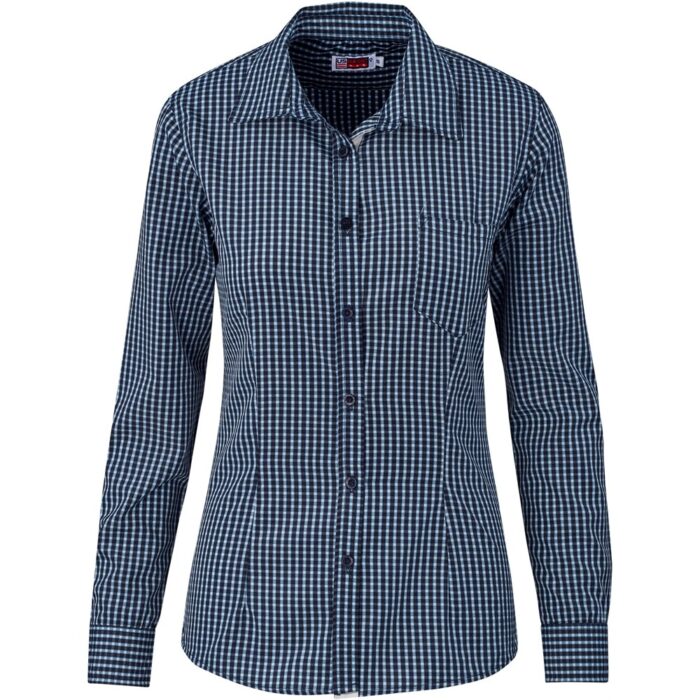 Ladies Long Sleeve Kenton Shirt - Navy - Image 1