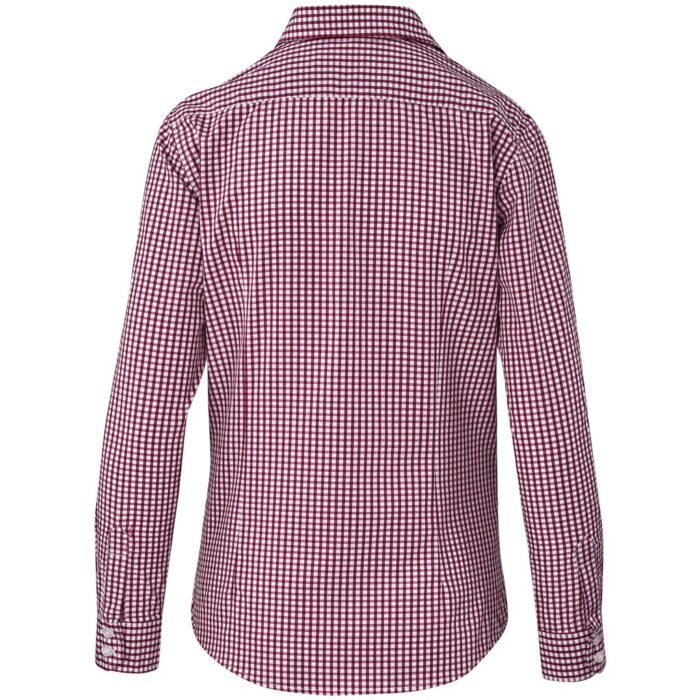 Ladies Long Sleeve Kenton Shirt - Red - Image 4