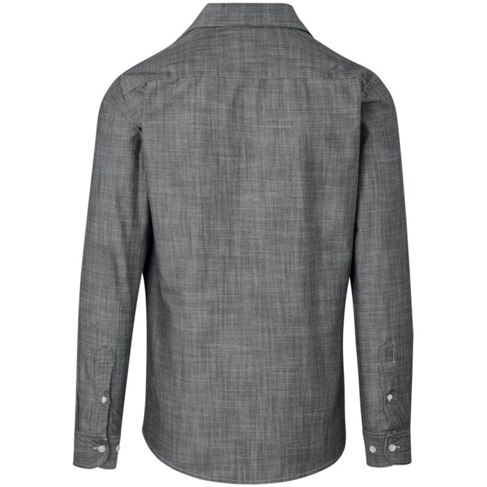 Mens Long Sleeve Windsor Shirt - Grey - Image 4