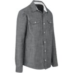 Mens Long Sleeve Windsor Shirt - Grey - Image 2