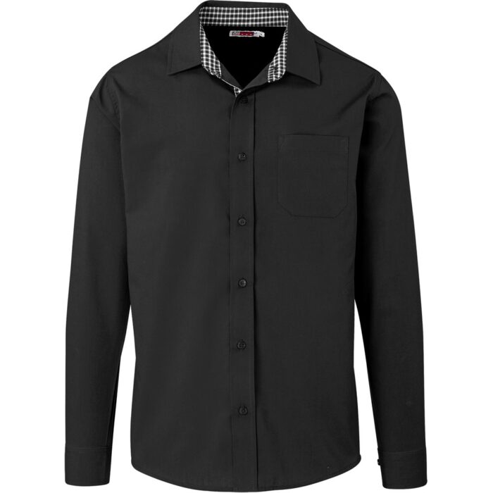 Mens Long Sleeve Warrington Shirt - Black - Image 1