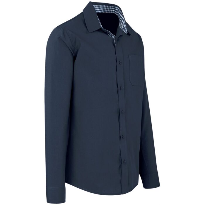 Mens Long Sleeve Warrington Shirt - Navy - Image 5